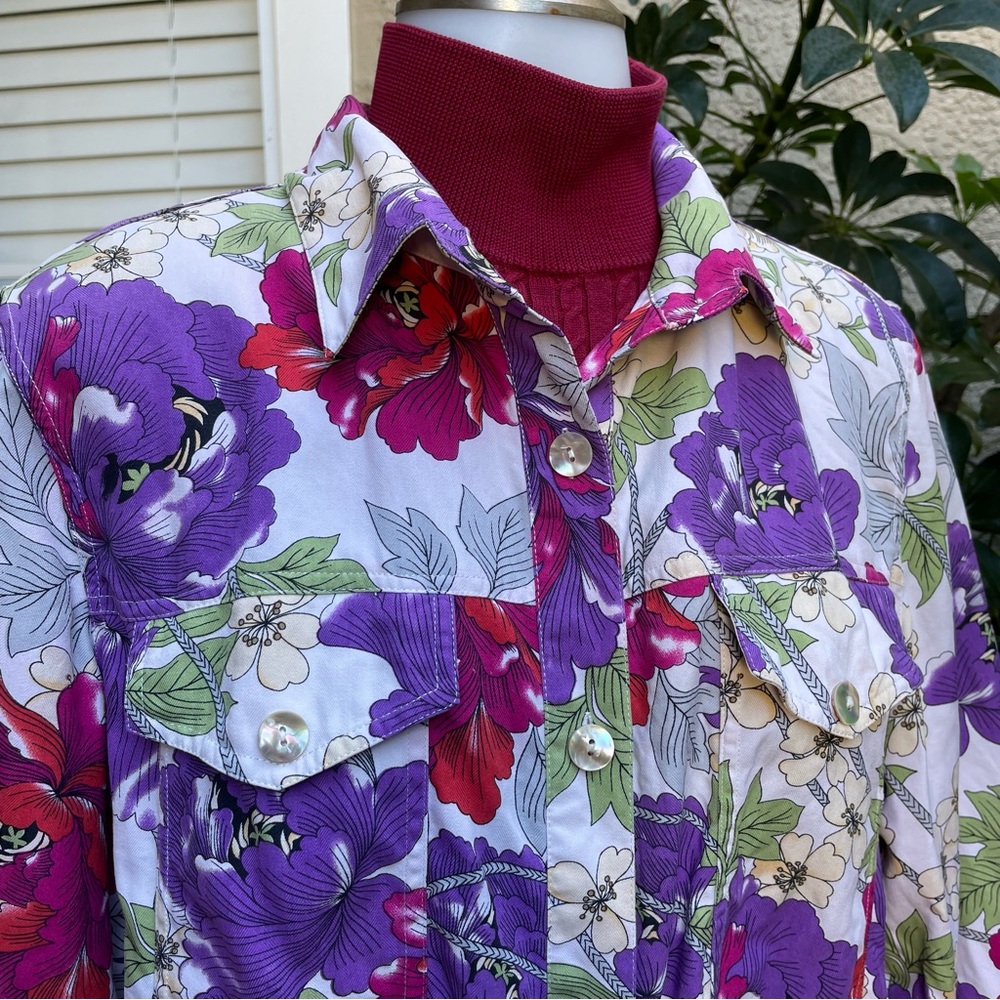 Vintage multicolored Pineapple Moon silk jacket